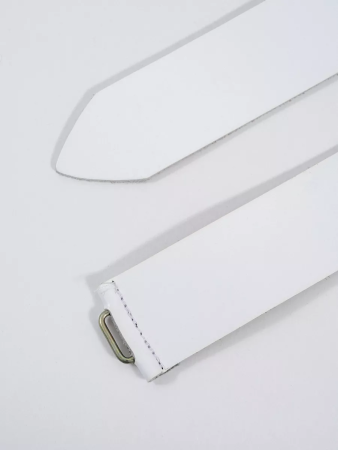 Ремень солдатский без бляхи, белый, кожа - интернет магазин Полигон