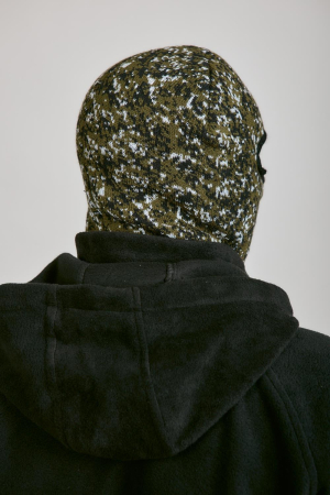 Маска 2 отверстия, зеленый, пан, шерсть - интернет магазин Полигон