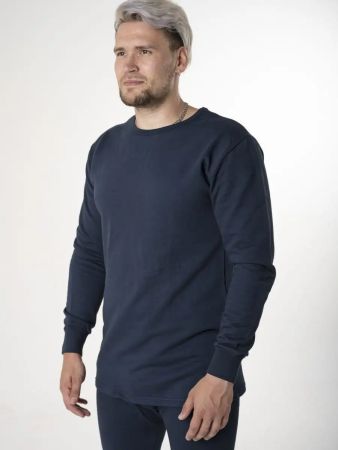 Белье нательное с начесом, темно-синий, хлопок зима - интернет магазин Полигон