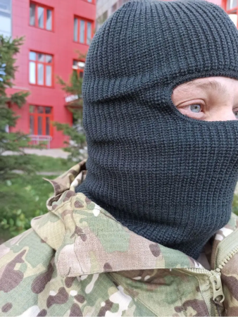 Маска балаклава тактическая  полушерсть ЛЫЖНИК (1 отв.) на ФЛИСЕ, хаки - интернет магазин Полигон