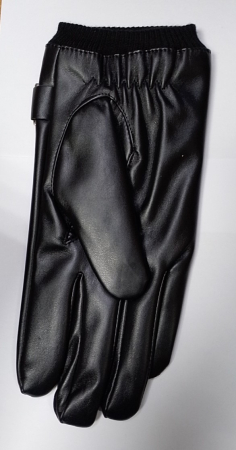 Перчатки безразмерные, с утеплителем, черный, искусственная кожа - интернет магазин Полигон