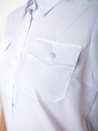 Рубашка Полиция, цвет белый, женская, короткий рукав - интернет магазин Полигон