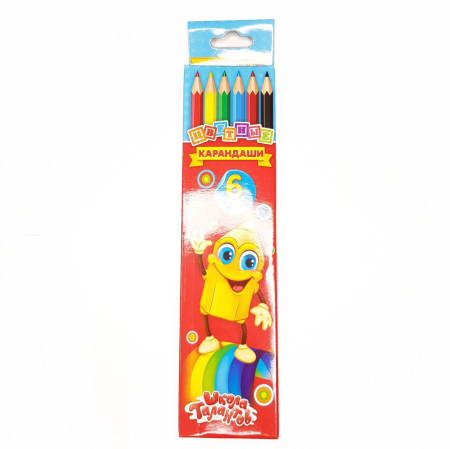 Карандаши цветные (6 цветов), многоцветный - интернет магазин Полигон