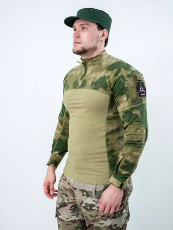 Рубашка боевая, тактическая, длинный рукав, цвет зеленый мох - интернет магазин Полигон