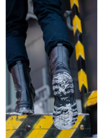 Берцы НАВИГАТОР, Бутекс черный, натуральный мех зима - интернет магазин Полигон