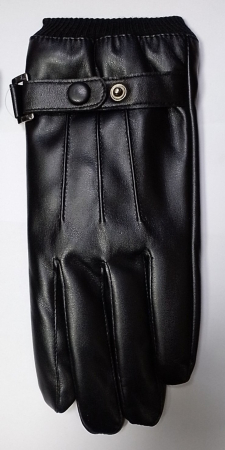 Перчатки безразмерные, с утеплителем, черный, искусственная кожа - интернет магазин Полигон