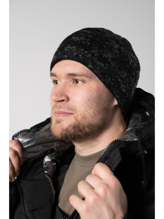 Шапка с отворотом Черная цифра - интернет магазин Полигон